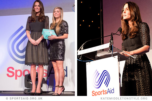 Kate hands out an award at the SportsBall
